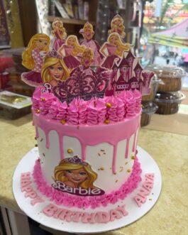 Barbie theme cake