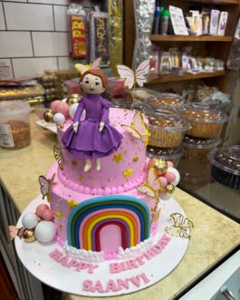 2 kg girl theme rainbow theme cake